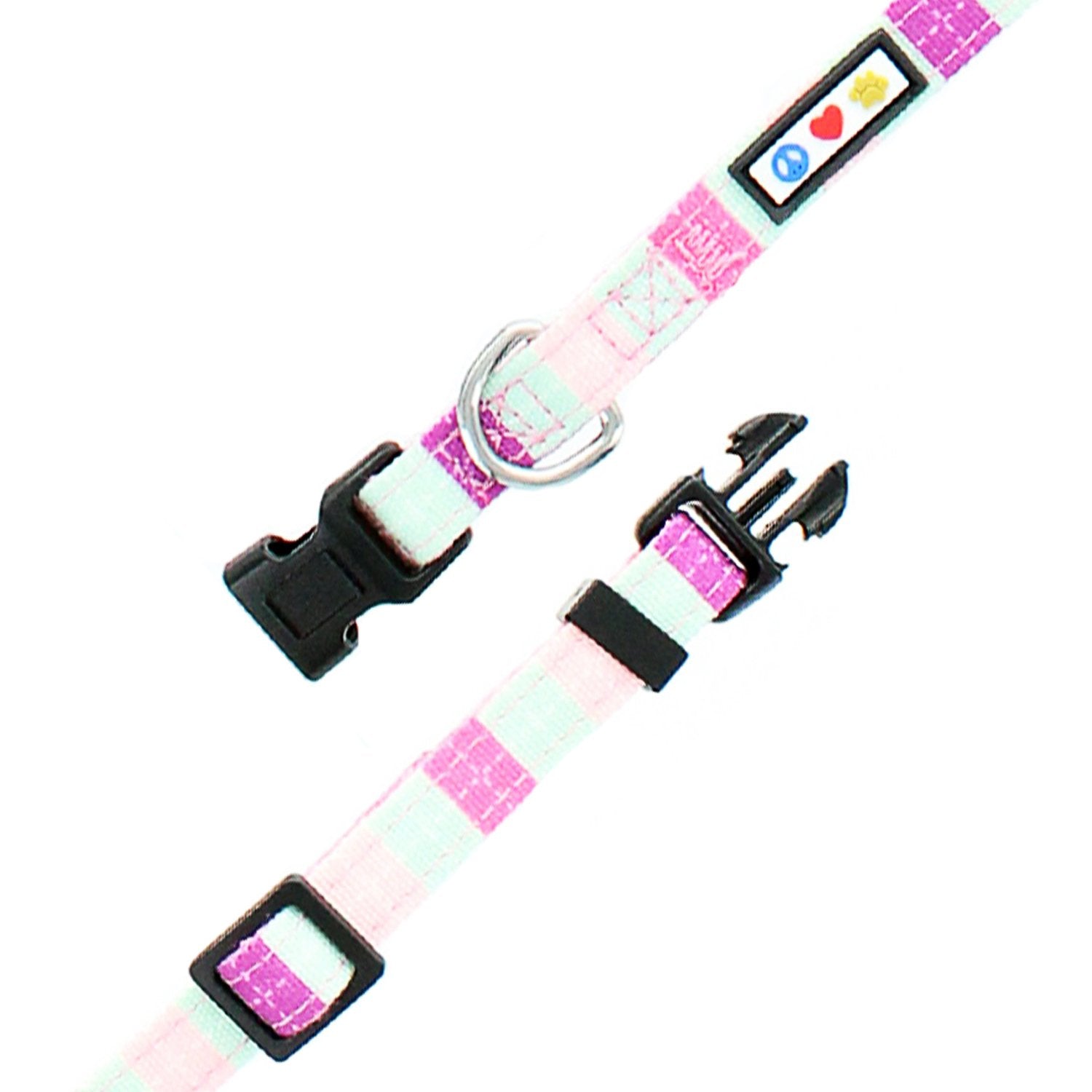 Pawtitas Multicolor Dog Collar Puppy Collar Pet Collar Multicolor Dog Collar Small Dog Collar Teal/Pink/Purple Dog Collar