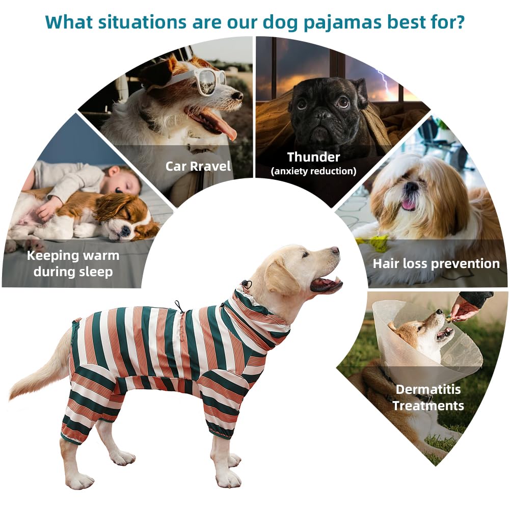 Koogal Dog Pajamas For Large Dogs,Extra Large Stretch, Suitable For Adult, Medium-Sized Dogs, Large Pet Jumpsuit Four-Legged Dog