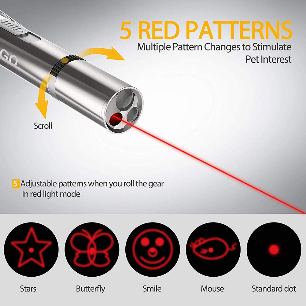 Wnzqk Cat Toys Laser Pointer Rechargeable Cat Laser Toy Interactive Cat Toys For Indoor Cats Kittenes Dogs Led Flashlight 7 Adju