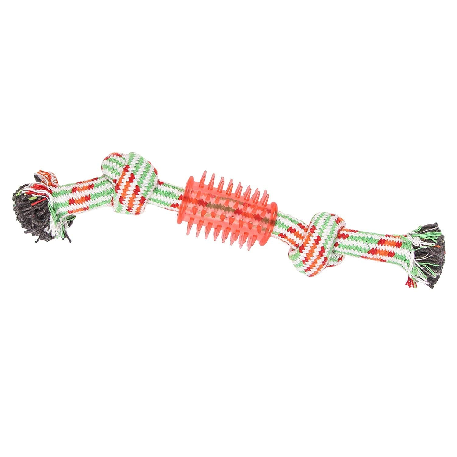 Psk Pet Mart Dogs & Puppies Durable Cotton Double Knotted Theether Cumrope Toy For Teething (Colourful)__1 Pcs