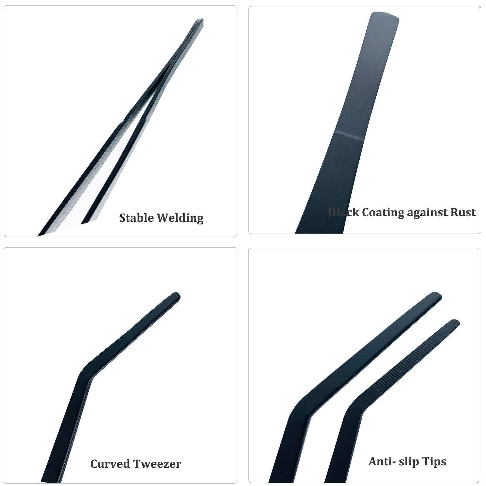 FRUTA Aquarium Tweezers Stainless Steel Curved Tweezer with Carbonation Protection Coating Against Rust Long Reptiles Feeding To