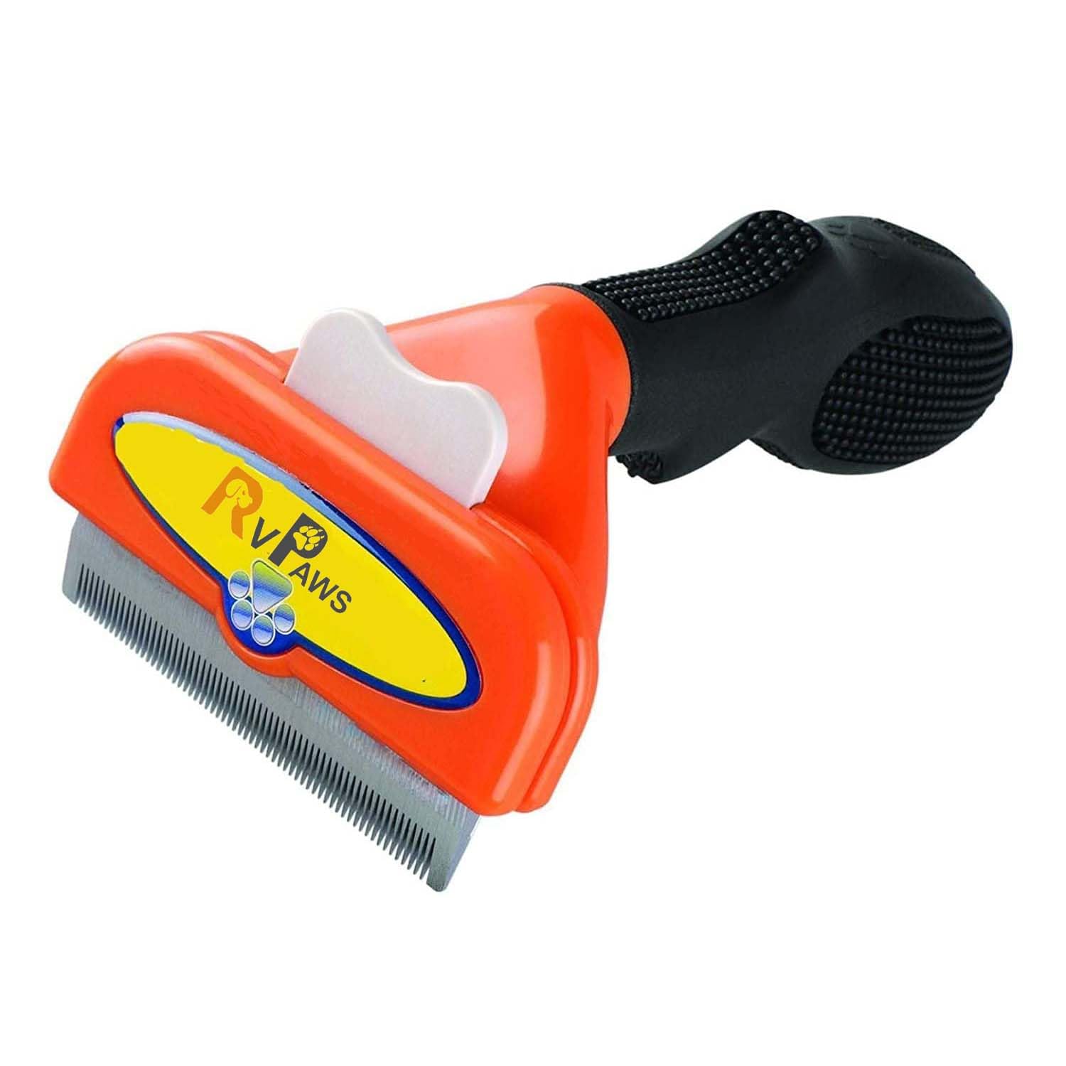 Woofy Dogs DeShedder Tool | Gentle Dogs Grooming Brush Slicker | Effectively Reduces Shedding Up To 90% For Dogs & Cats With Ha