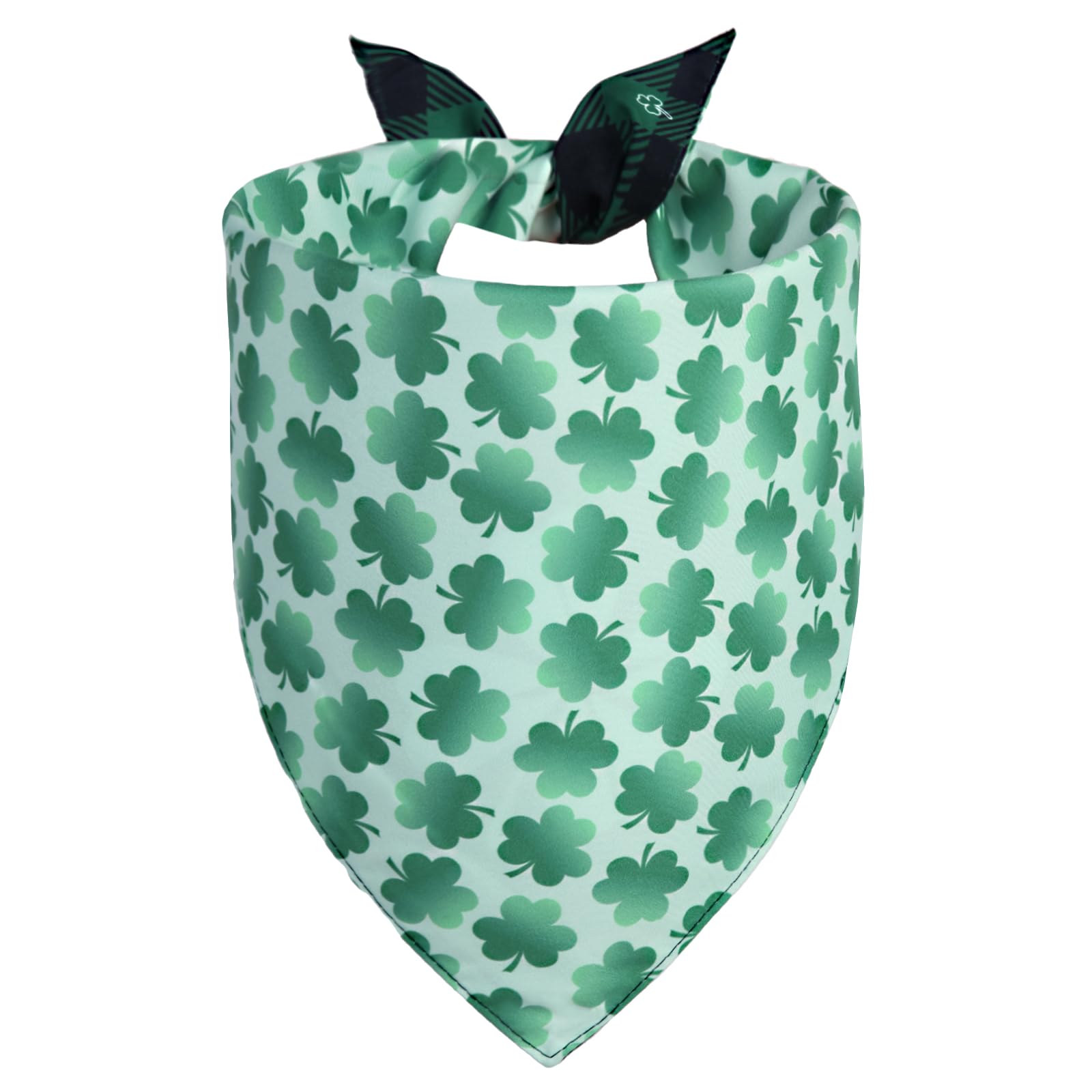 QUQULE St. Patrick's Day Dog Bandana XLarge 1PCS, Green Scarf for Boy and Girl, Durable Triangle Reversible Bibs Handkerchief fo