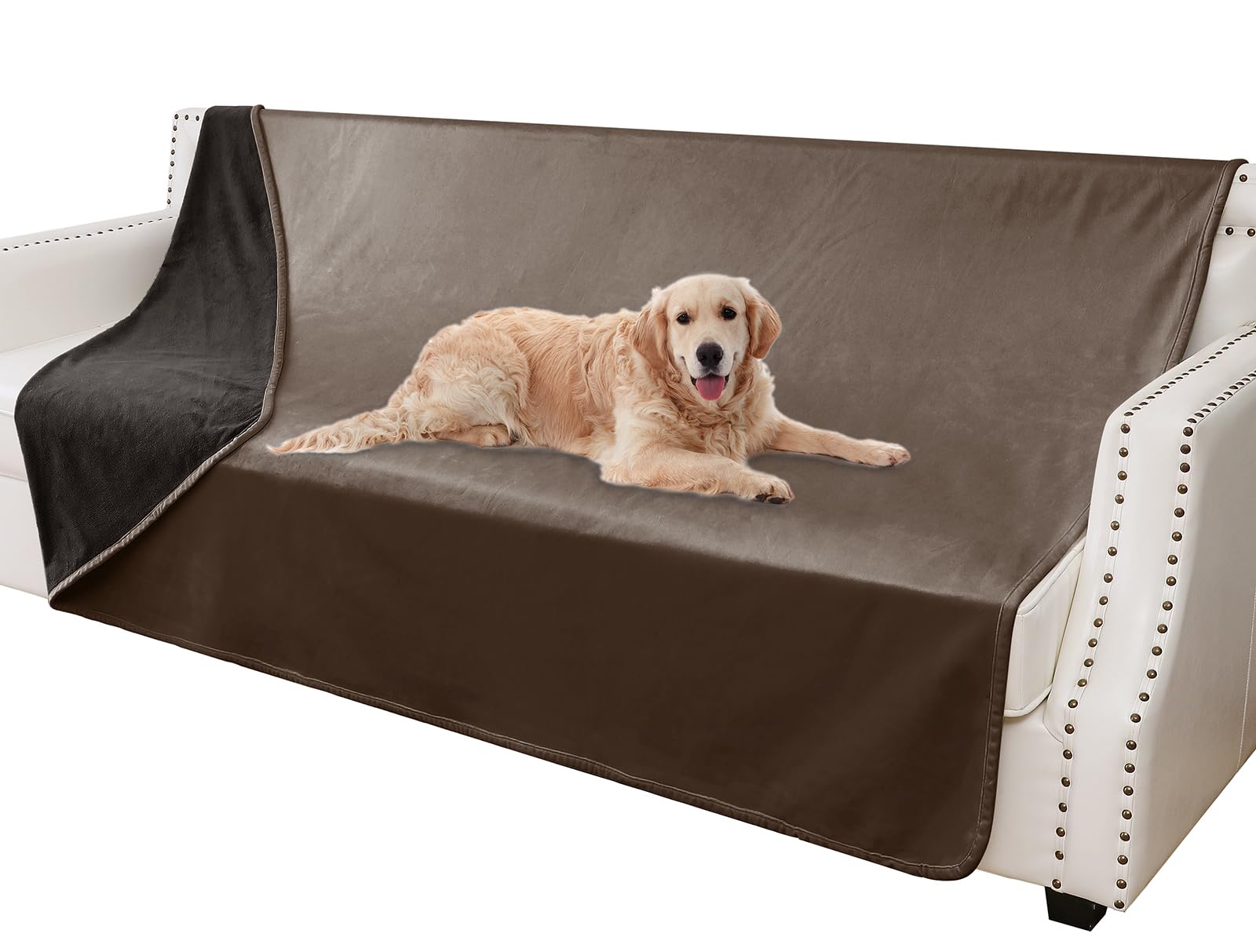 Tuffeel Waterproof Dog Blankets, Washable Pee Proof Pet Blanket For Couch, Soft Reversible Puppy Throw Furniture Protector Cover