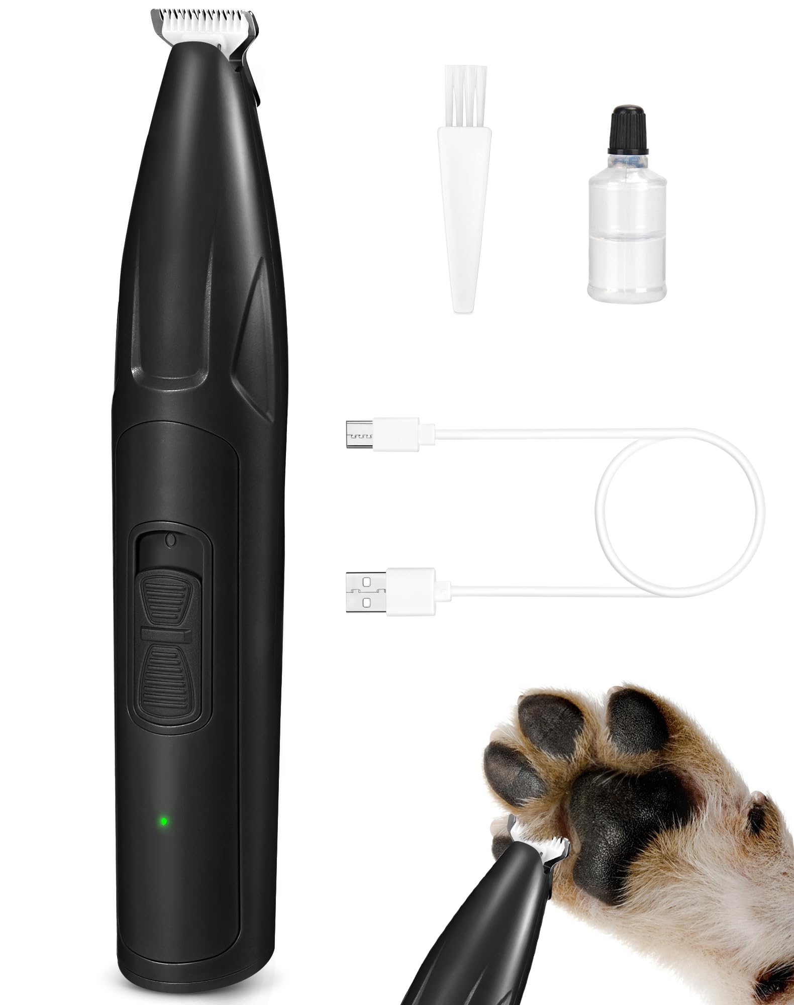 LEYOUFU Dog Clippers for Grooming, 2 Speed Low Noise Cordless Dog Paw Trimmer, Rechargeable Small Pet Hair Trimmer for Grooming,
