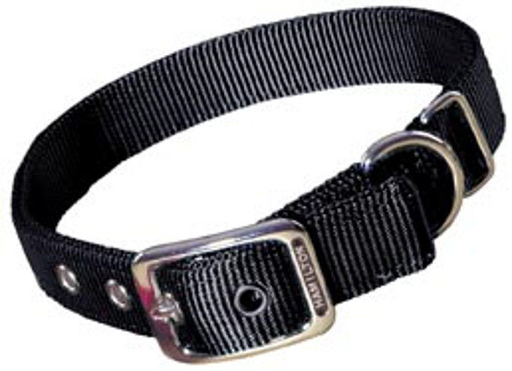 Hamilton Double Thick Nylon Deluxe Dog Collar, 1-Inch by 32-Inch, Black