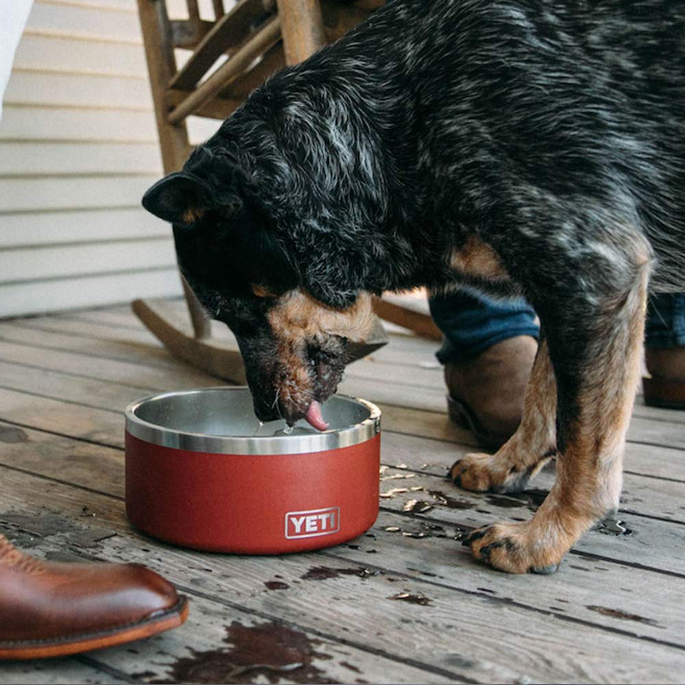 YETI Boomer 8, Stainless Steel, Non-Slip Dog Bowl, Holds 64 Ounces, Brick Red