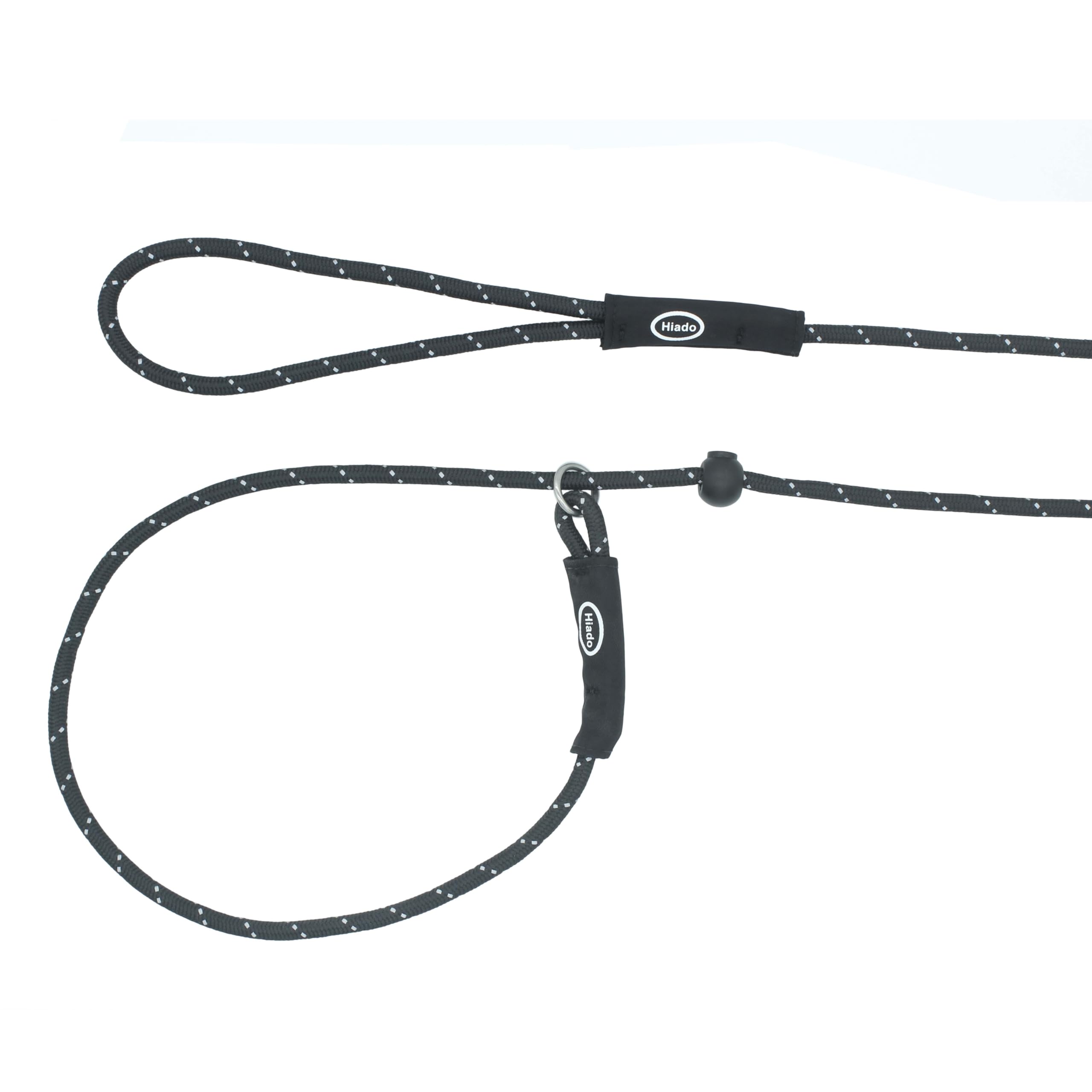 Hiado Slip Lead Dog Leash Reflective Soft With Stopper Loop Rope Training No Pull For Small Medium Dogs 6Ft Black