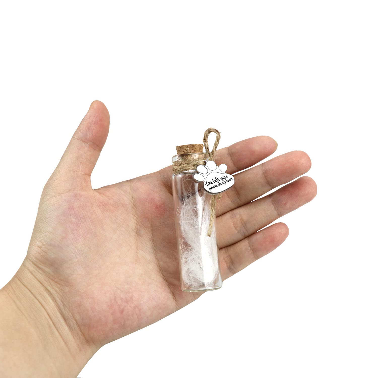 Pet Hair Memorial Bottle,Glass Vial For Ashes Or Hair Dog Or Cat Keepsake Pet Loss Gift (2Pcs Bottle)