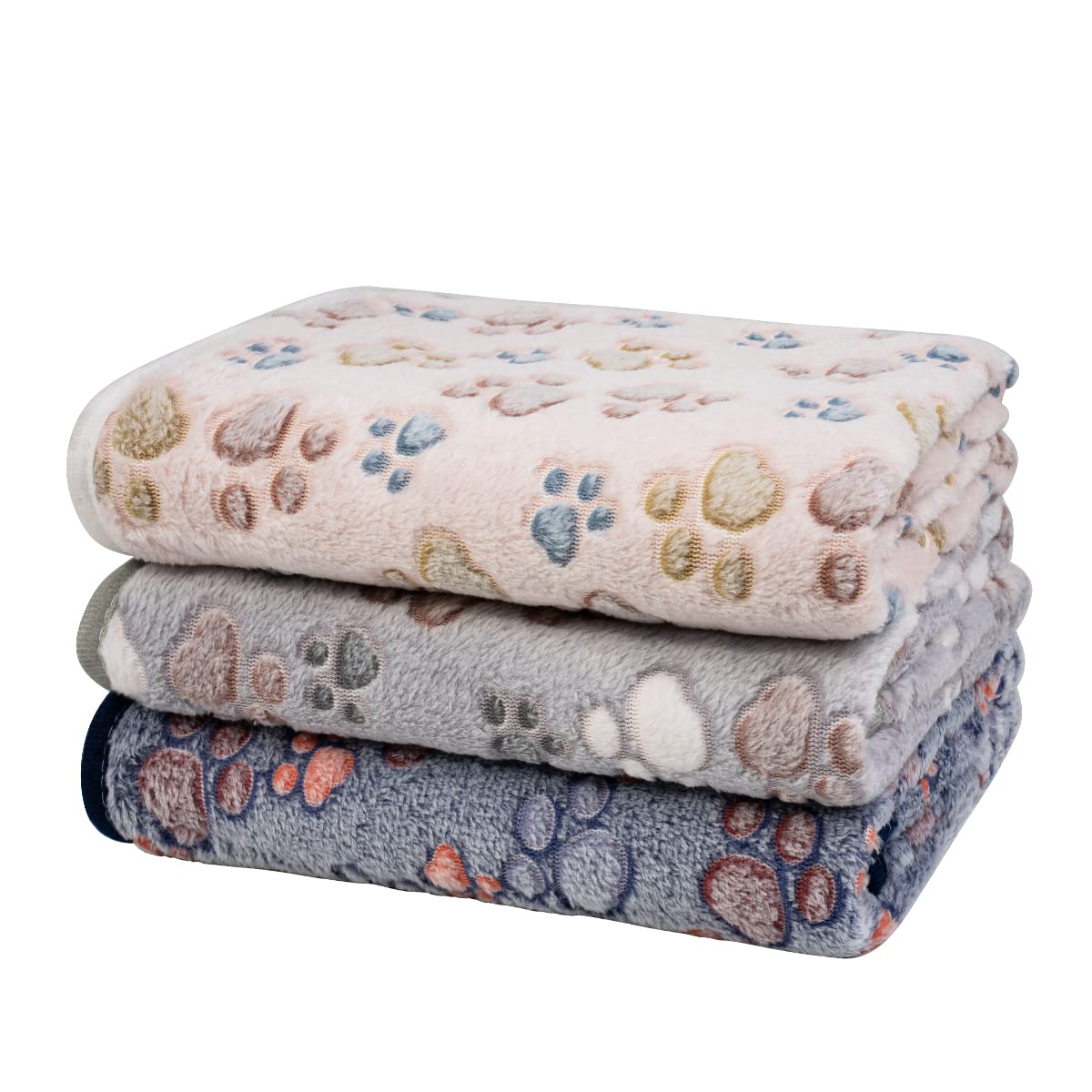 Dono 1 Pack 3 Dog Blankets, Soft Fluffy Fleece Pet Blanket Warm Sleep Mat Paw Print Design Puppy Kitten Throw Blanket Doggy Mat, Blanket For Dogs