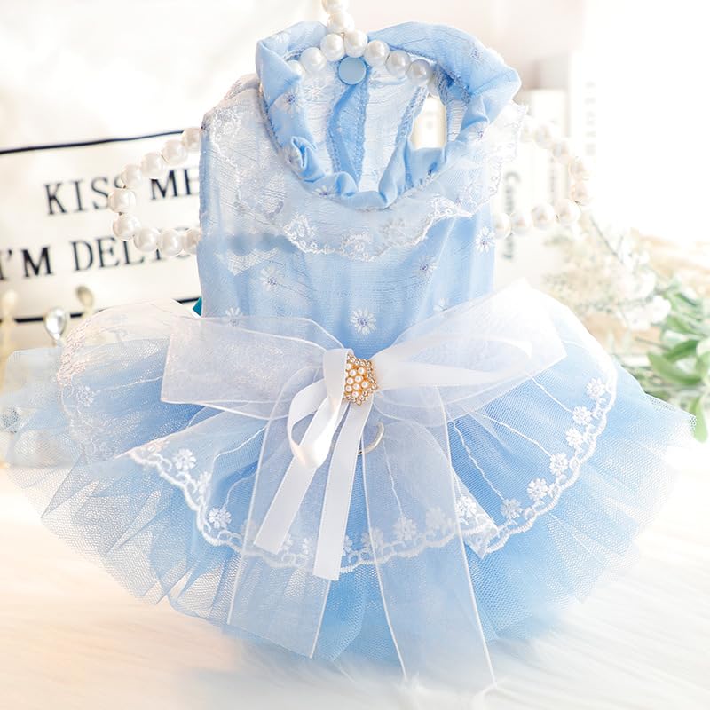 Aza Dog Wedding Dresses For Small Dogs Skirt Lolita Clothes Cat Princess Costume Waltz Pet Girl Cute Star Coat Outfits Summer Co