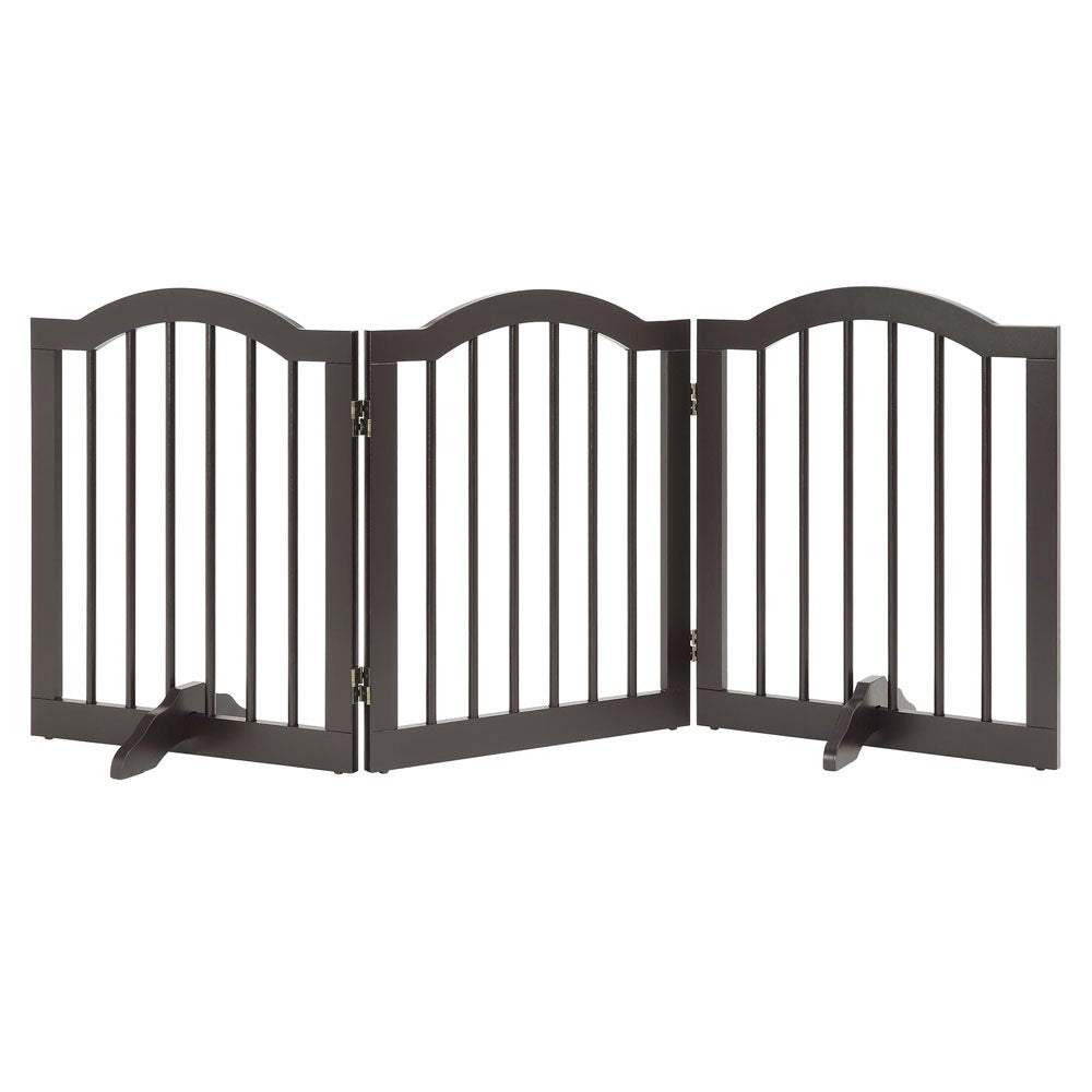 Unipaws Support Feet For Wooden Pet Gate, Freestanding Dog Gate, Set Of 2, Design For 0.71 Inches Thickness Panel, Espresso