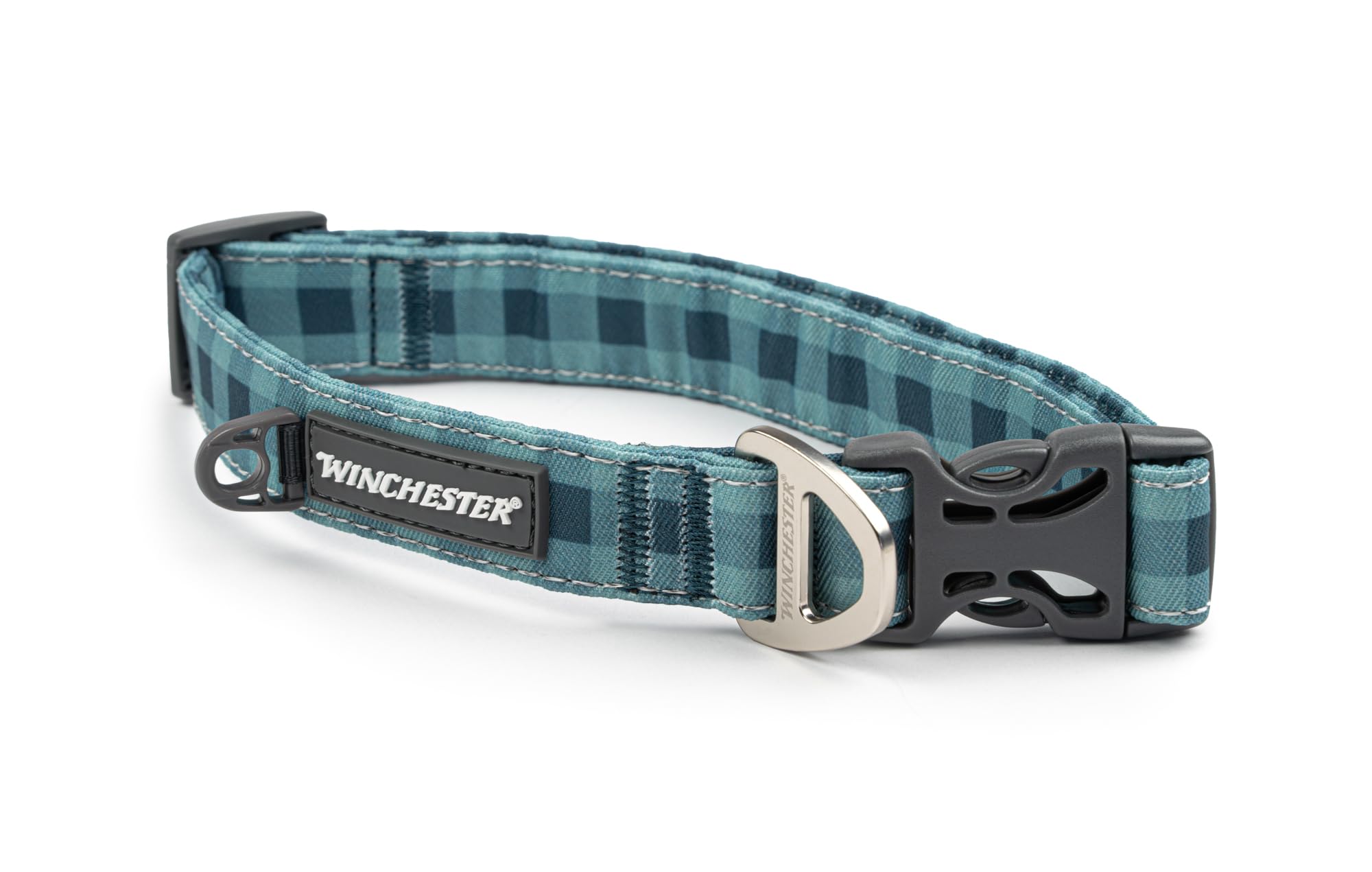 Winchester Printed Designer Dog Collar, Buffalo Aqua, S