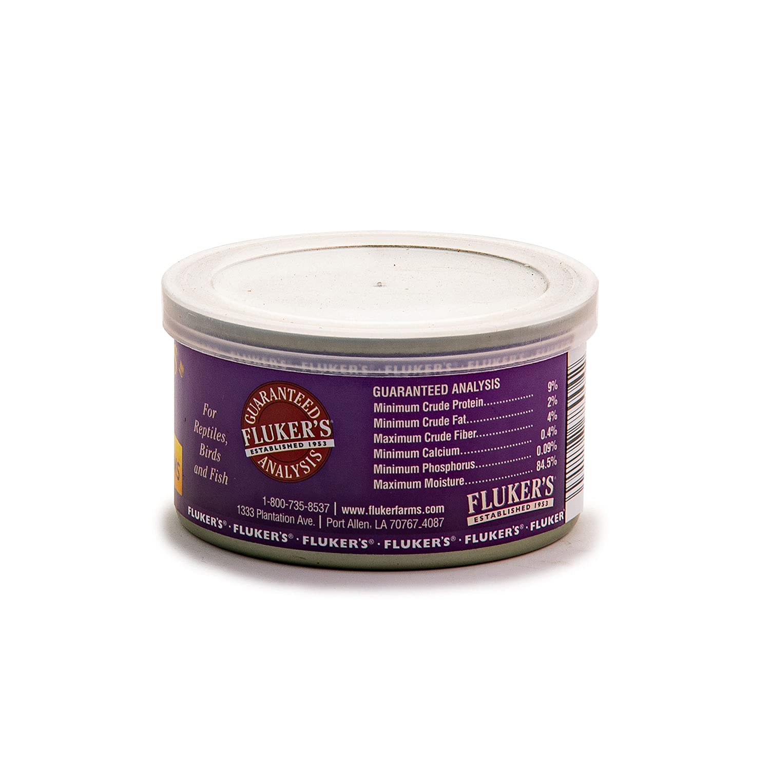 Flukers Gourmet Canned Food for Reptiles, Fish, Birds and Small Animals, Soldier worms, 1.2 oz