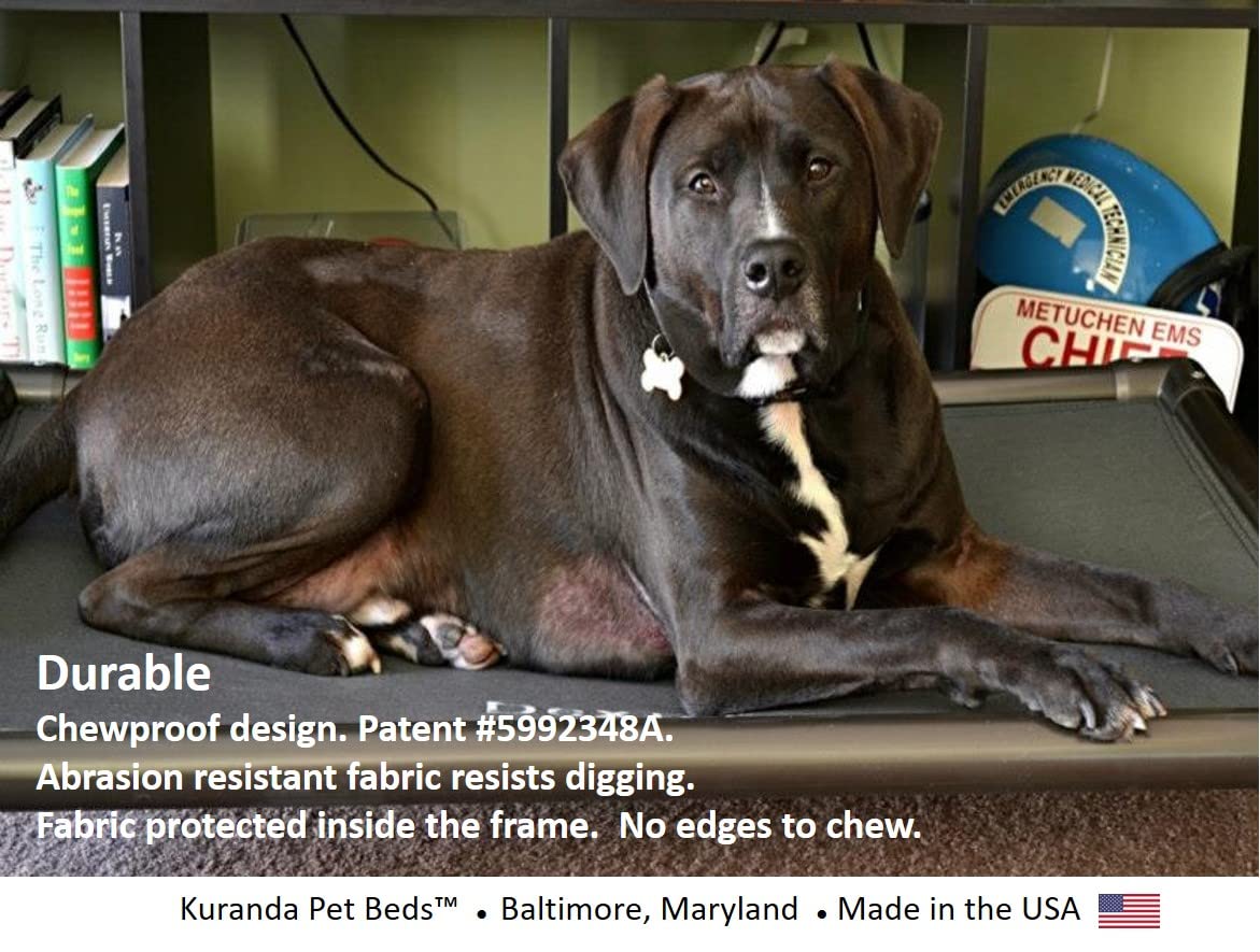 Kuranda Chewproof Dog Bed - Walnut PVC - 40'' x 25'' - Cordura Nylon - Burgundy