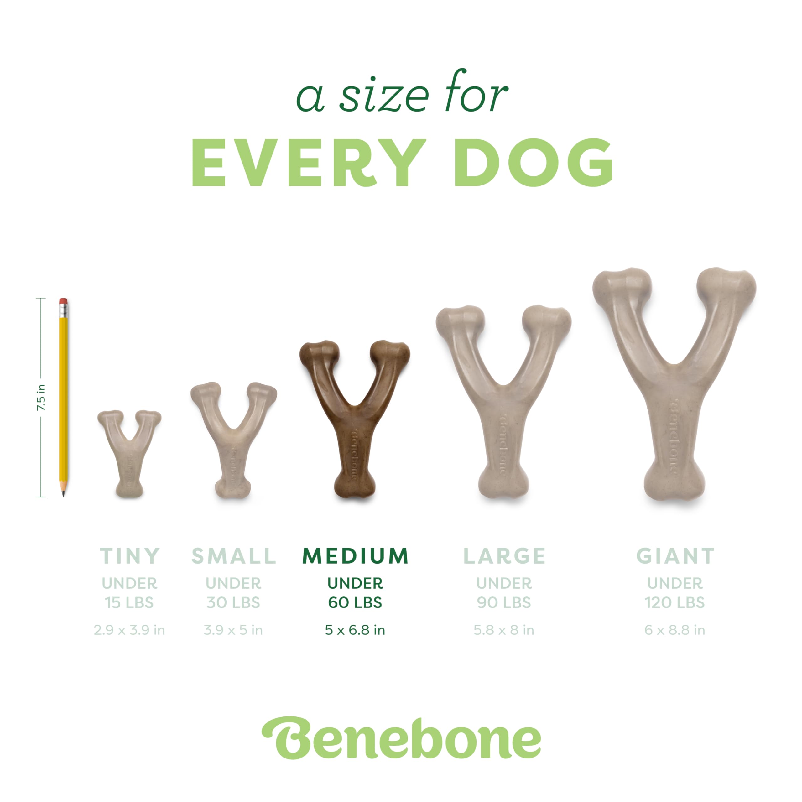 Benebone Wishbone Durable Dog Chew Toy For Aggressive Chewers, Real Chicken, Made In Usa, Medium