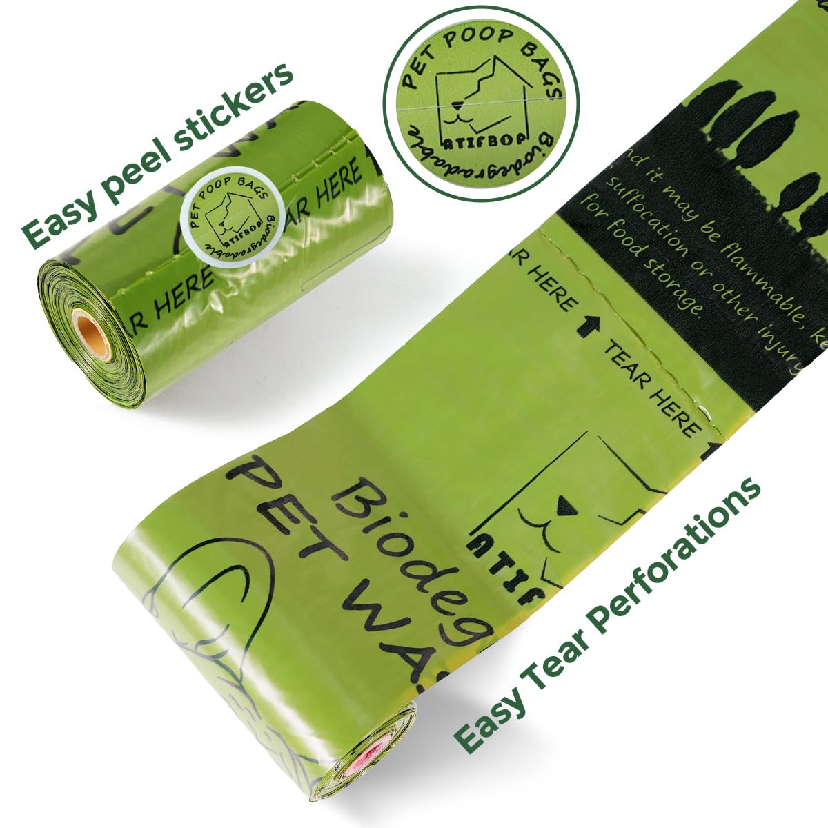 Atifbop Biodegradable Dog Poop Bags 360 Count Scented, Leak Proof And Extra Thick Waste Bag Refill
