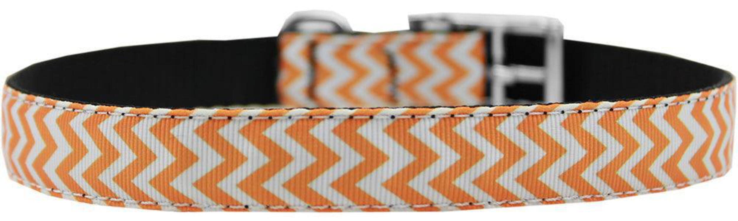 Mirage Pet Products Chevrons Nylon Dog Collar with Classic Buckle, Size 20, Grey