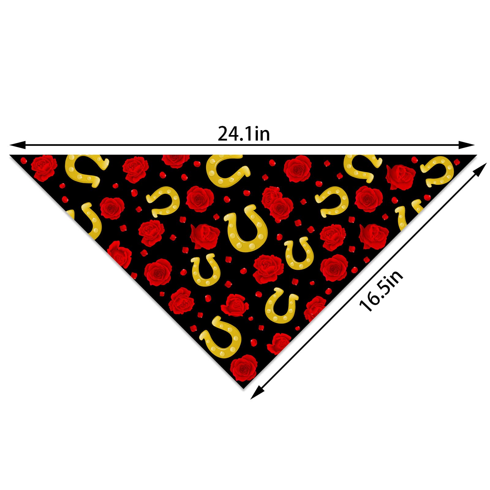 Run For The Roses Dog Bandana Derby Triangle Dog Scarf Adjustable Accessories For Small Medium Dogs Cats Pets