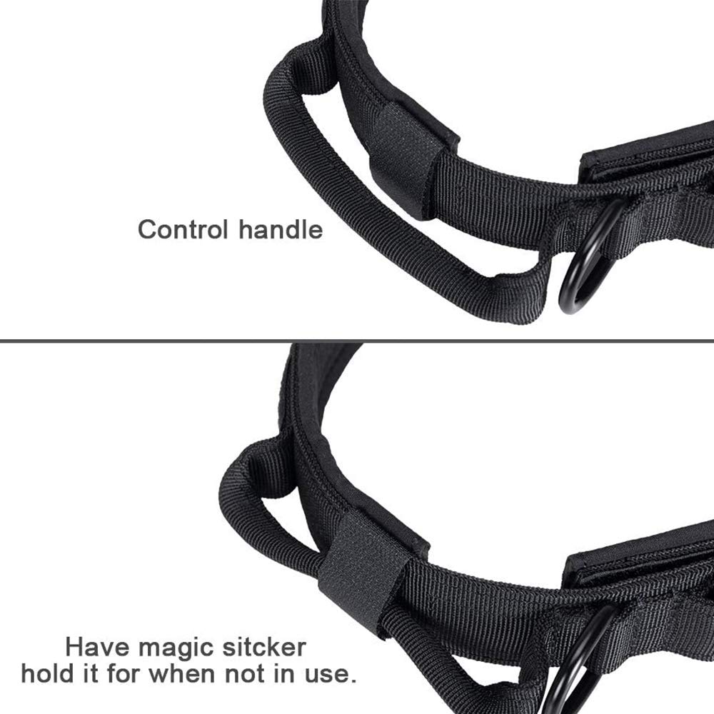 Tactical Dog Collar Military Dog Collar Adjustable Nylon Dog Collar Heavy Duty Metal Buckle With Handle For Dog Training ( Black