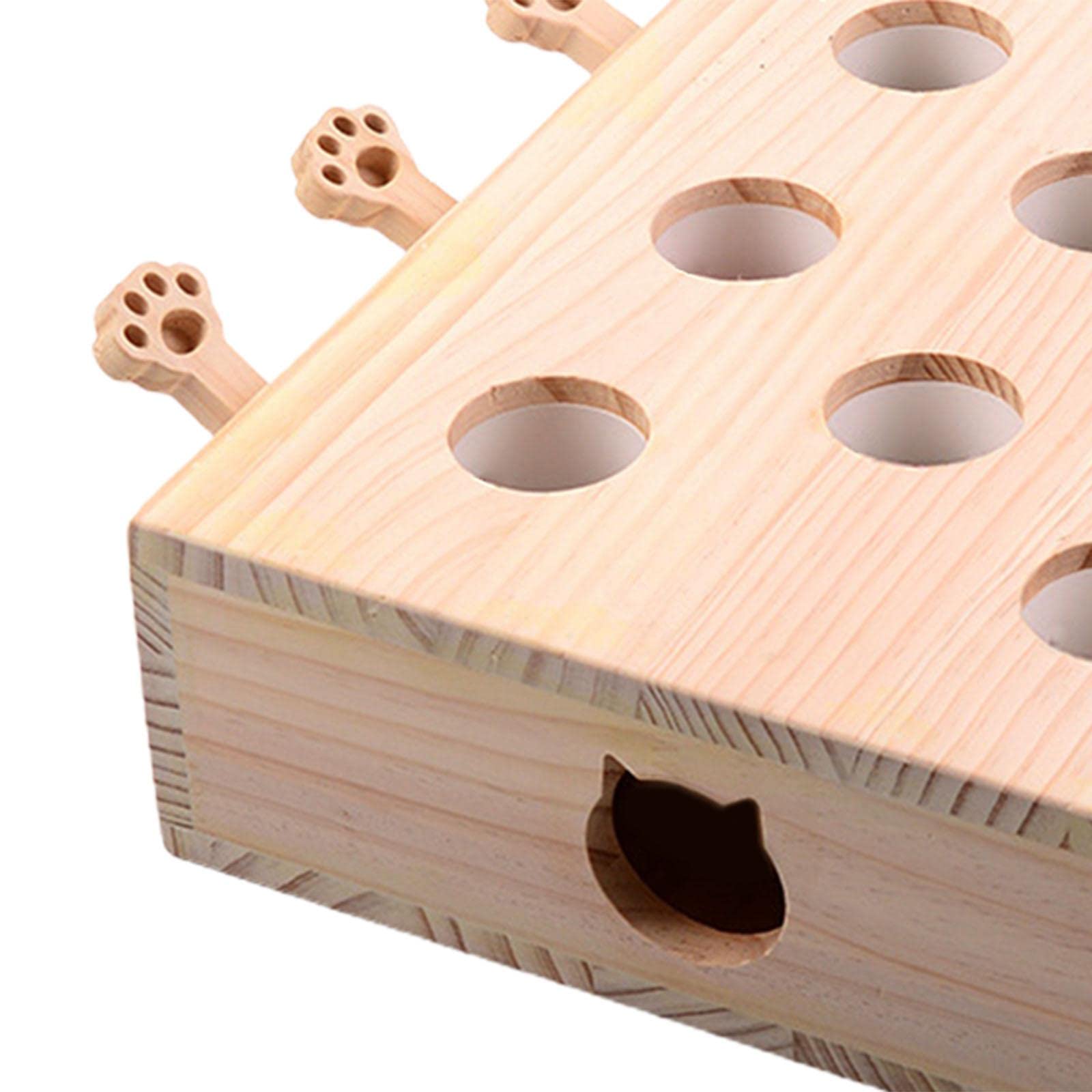 Enakshi Wooden Cat Toys Whack Mole Kitty Catching Maze Box Pet Supplies Interactive Mice Shape |Pet Supplies | Cat Supplies | To