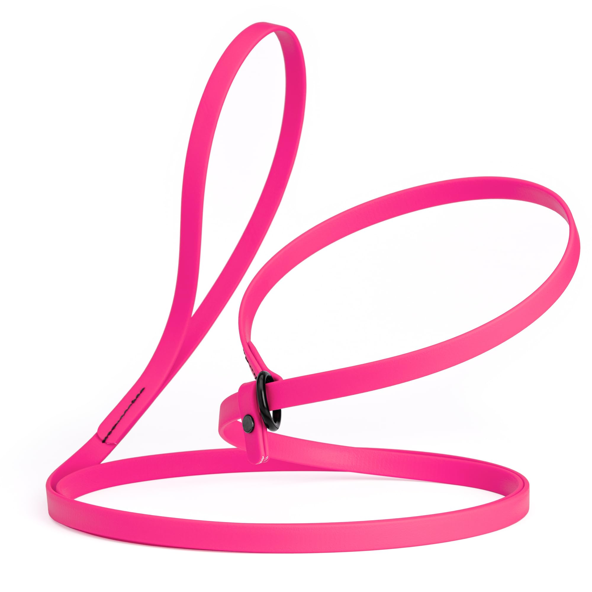 Dogline Biothane Slip Dog Leash - For Small, Medium And Large Dogs - Odor Free Slip Lead, Heavy Duty And Durable Material Kennel Lead - Passionfruit Pink - 7Ft L X 1/2In W