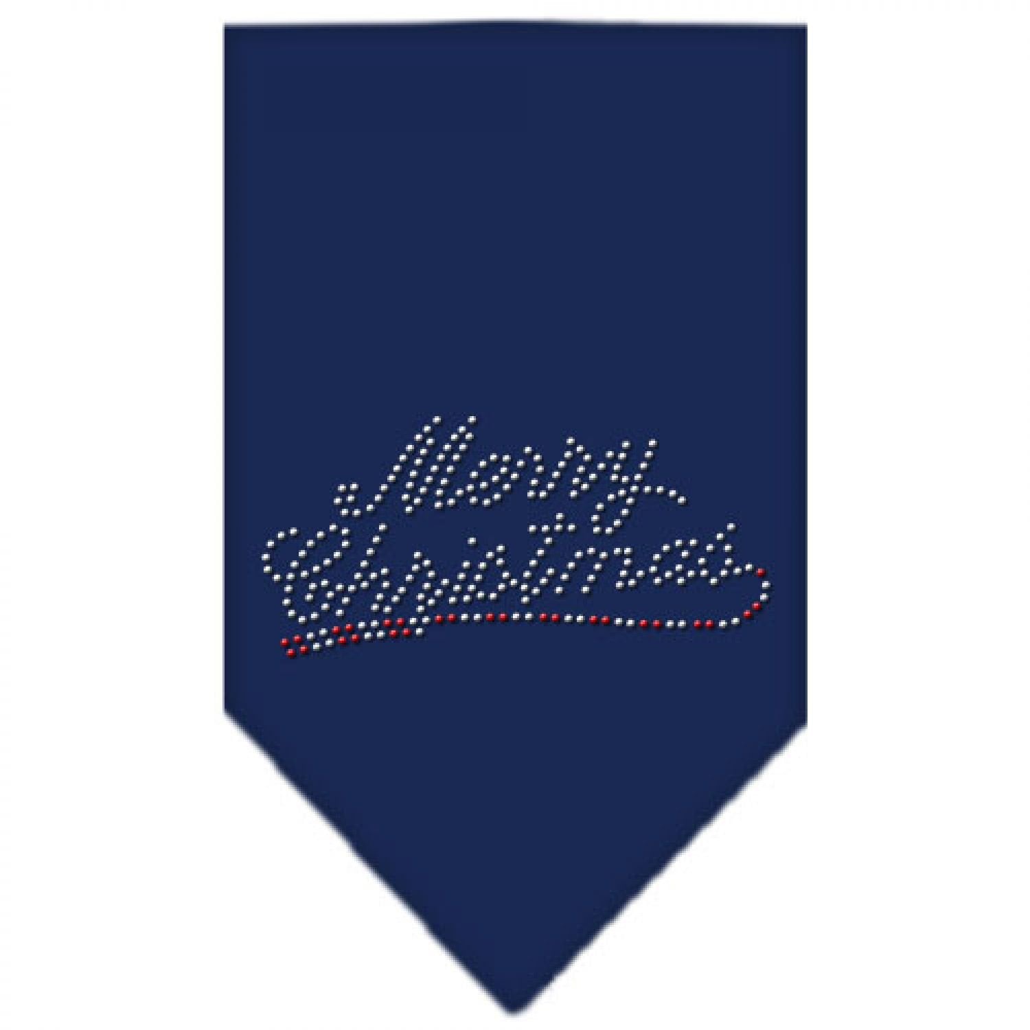 Mirage Pet Products Merry Christmas Rhinestone Bandana, Small, Navy Blue