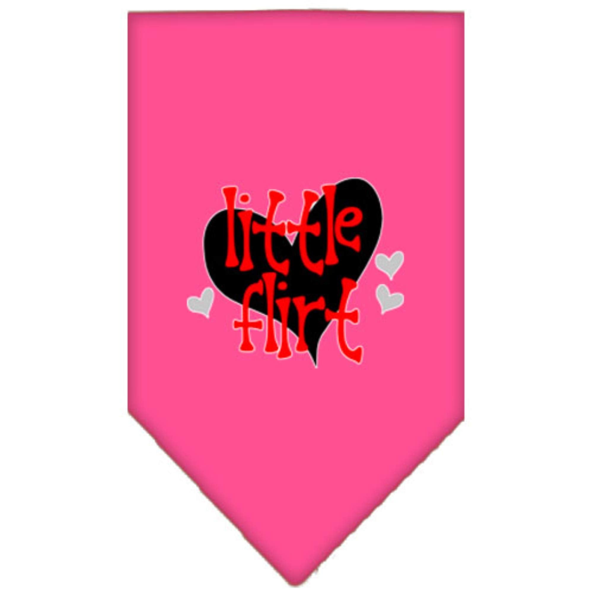 Mirage Pet Product Little Flirt Screen Print Bandana Bright Pink Small