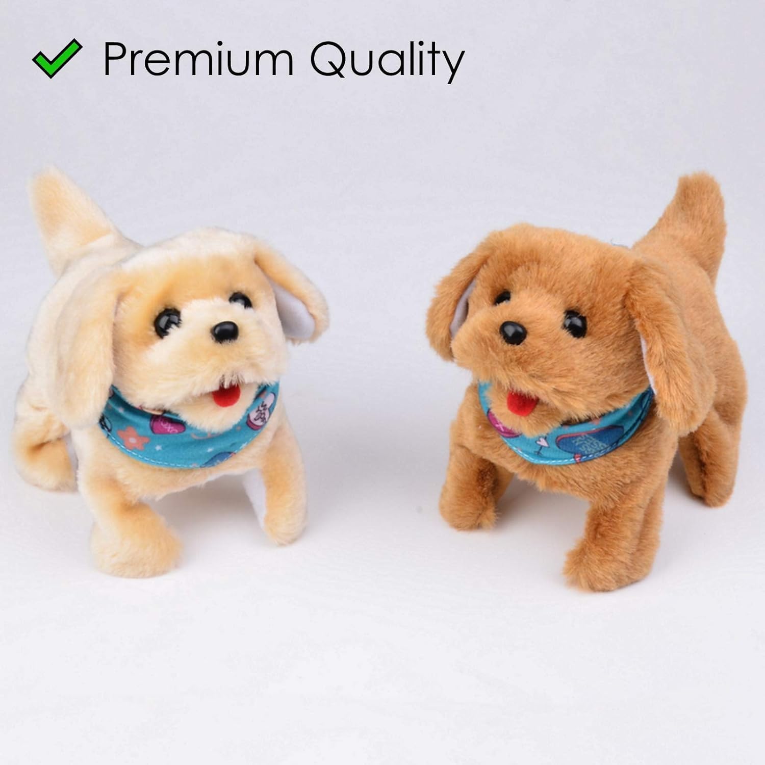 Haktoys Flip Over Puppy Battery Operated Plush Dogs That Somersault Walk Sit And Bark - 2 Premium Quality Toy Puppies For Animal
