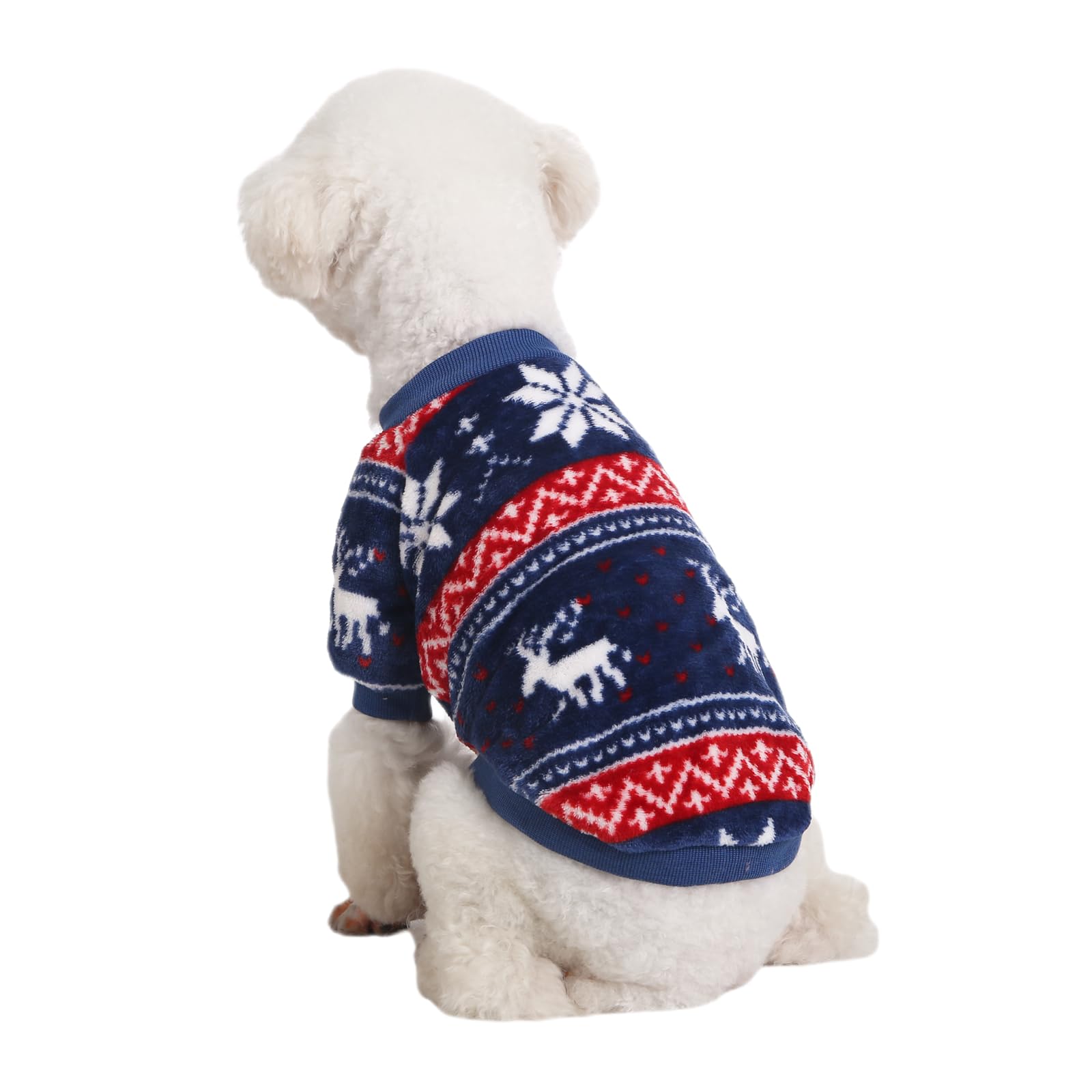 Kyaringtso Dog Sweater, 2 Pack Dog Sweaters For Small Dogs, Dog Clothes For Small Dogs Girl Boy, Ultra Soft And Warm Puppy Sweater Dog Coat For Winter Christmas (Xmas Red+Xmas Blue, Xx-Large)