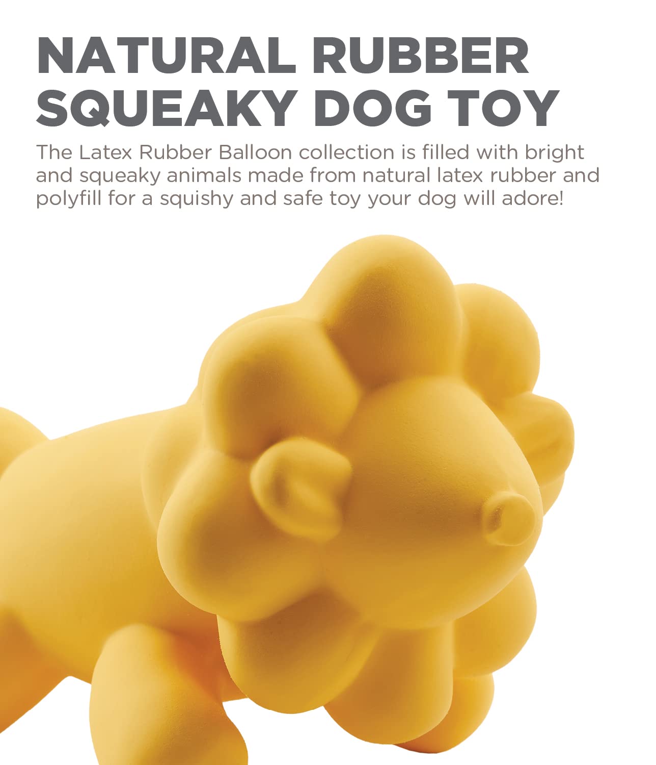 Outward Hound By Charming Pet Latex Rubber Balloon Lion Squeaky Dog Toy, Large