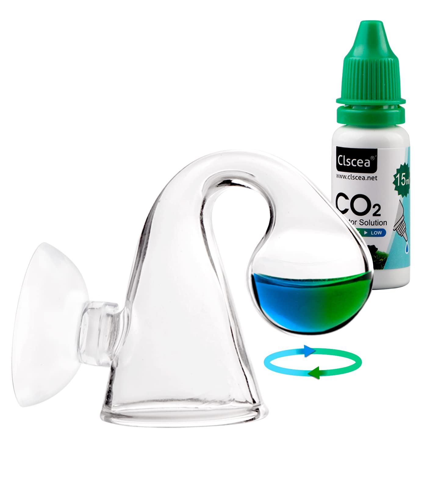 Clscea Aquarium Co2 Drop Checker Co2 Indicator (Glass Checker+15Ml)