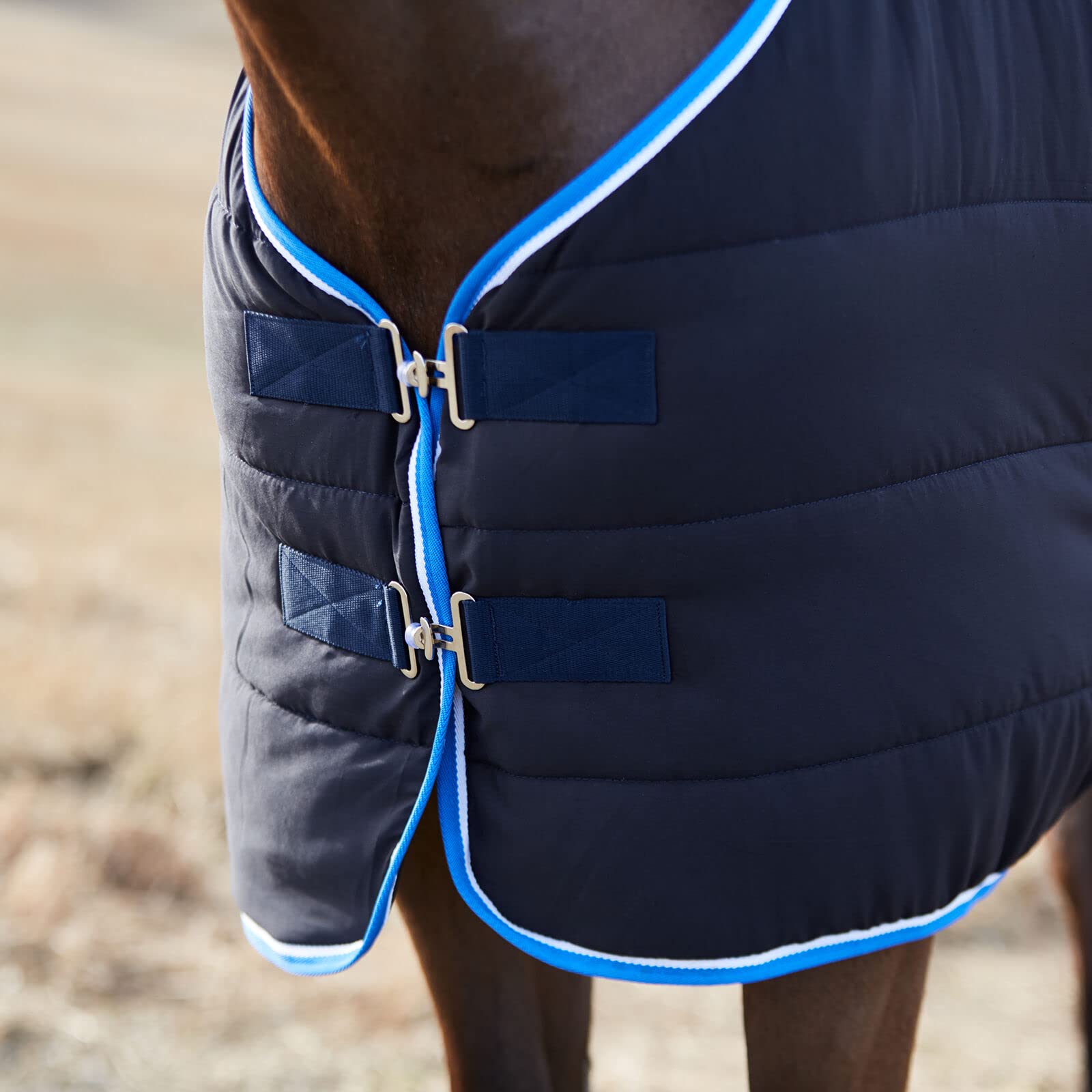 HORZE Glasgow Anti-Slip Stable Horse Blanket (100g Fill) - Dark Blue - 81 in