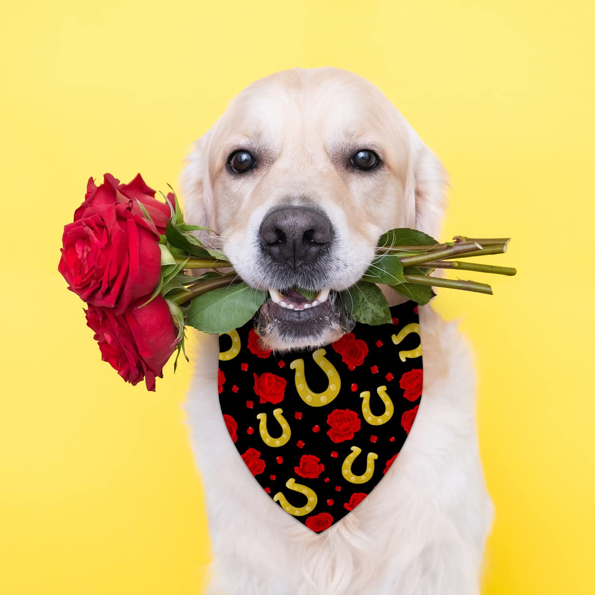 Run For The Roses Dog Bandana Derby Triangle Dog Scarf Adjustable Accessories For Small Medium Dogs Cats Pets