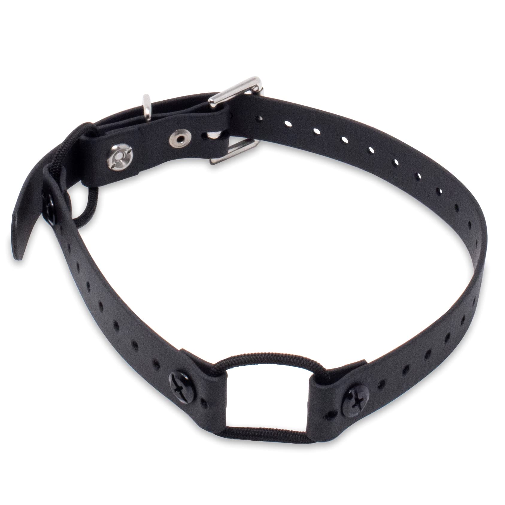 Educator Extra Small Dog Mini Double Bungee Dog Collar, Biothane, Waterproof, Odorproof, Metal Buckle And D Ring With Two Comfort Loops, Adjustable For Custom Fit, 3/4-Inch, Black