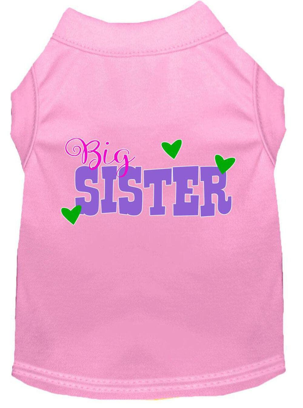 Pet Dog & Cat Shirt Screen Printed, "Big Sister" Light Pink MD (6-10 lbs.)