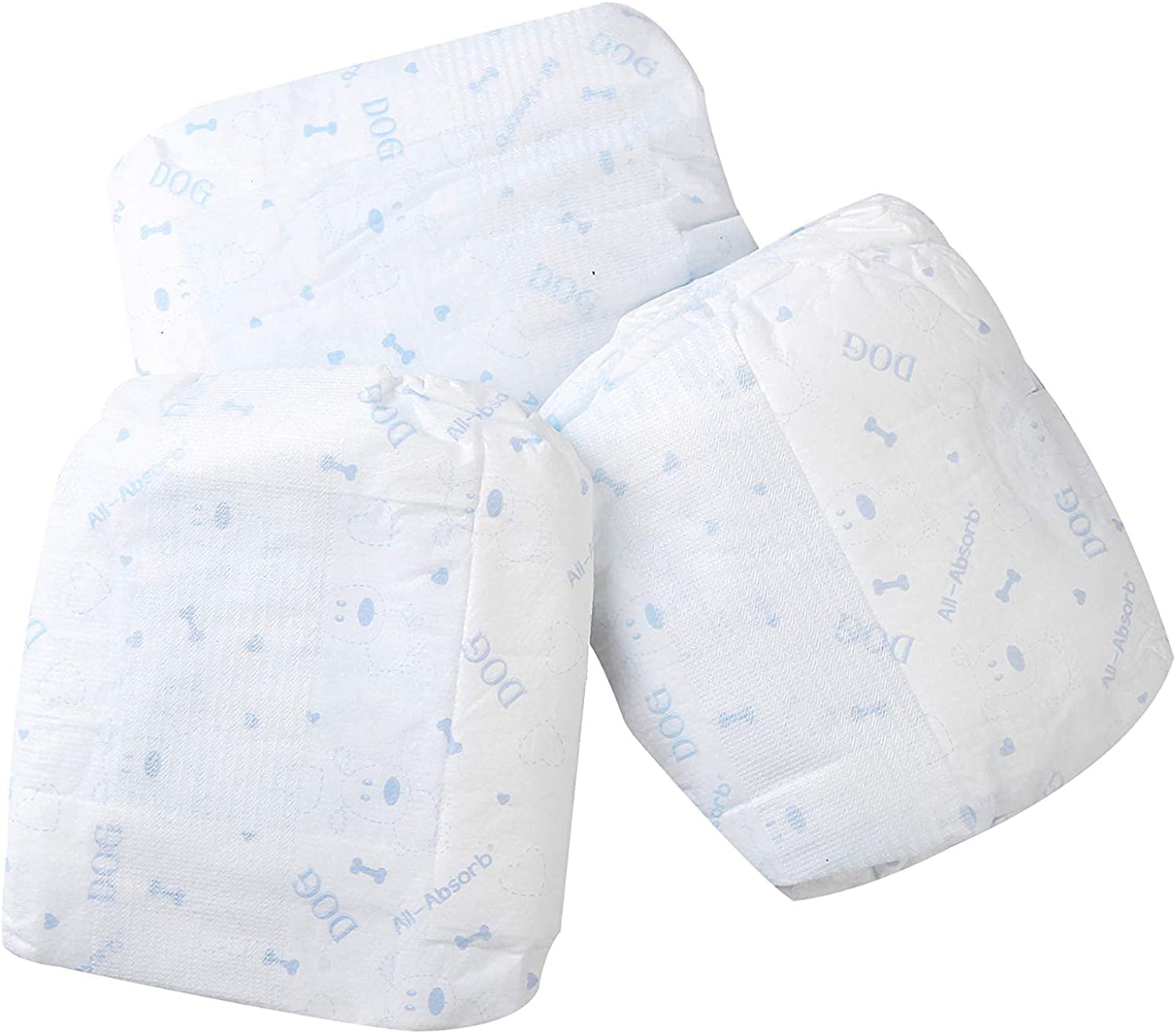 HONEY CARE All-Absorb XL Dog Diapers, 12 Count, Super Absorbent, Breathable, Wetness Indicator, White
