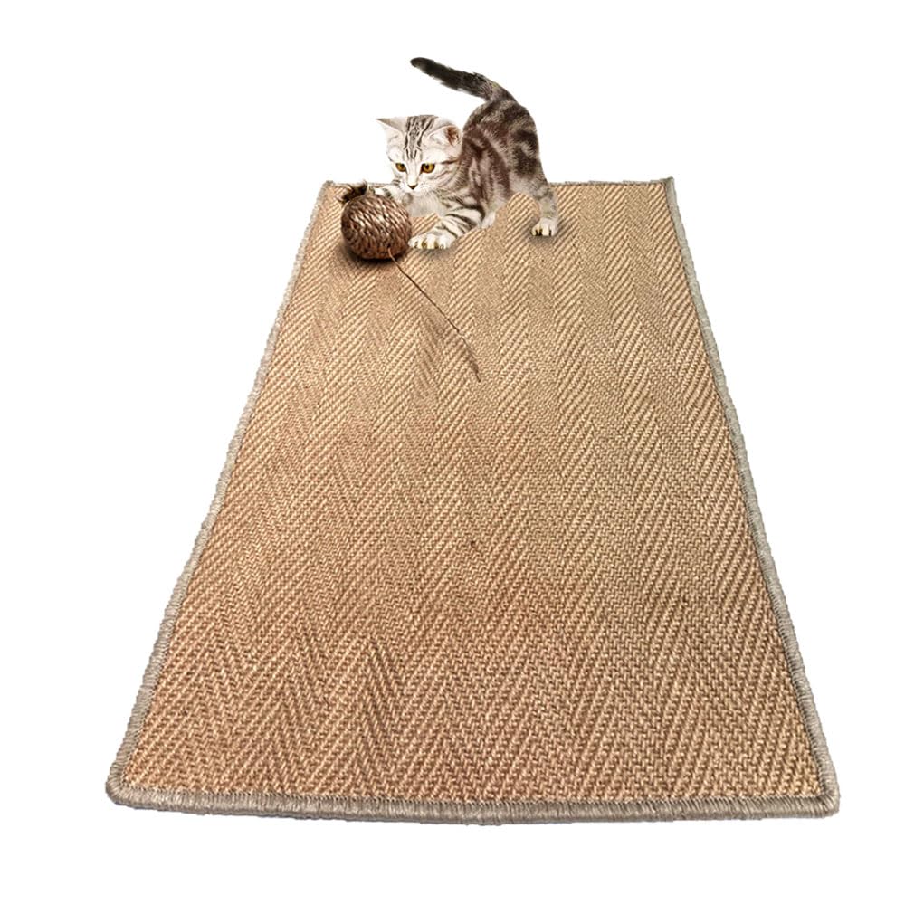Mats Avenue Cat Kitten Scratcher Pad/Claws Mat Sleeping Pad Soft With Interactive Catnip Ball 45X75 Cm Beige Color For All Cat B