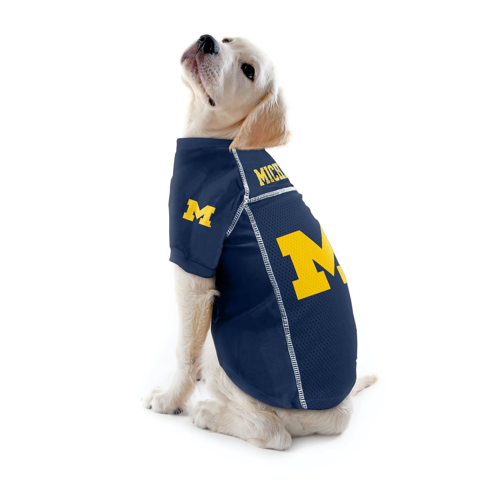 Littlearth Unisex-Adult Ncaa Michigan Wolverines Basic Pet Jersey, Team Color, Large