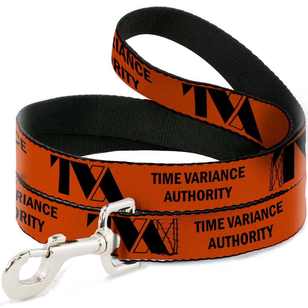 Dog Leash Loki Series Tva Time Variance Authority Text Orange Black 4 Feet Long 1.5 Inch Wide