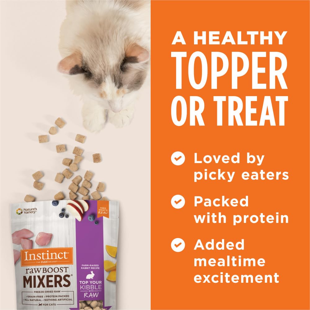 Instinct Raw Boost Mixers Freeze Dried Raw Cat Food Topper, Grain Free Cat Food Topper