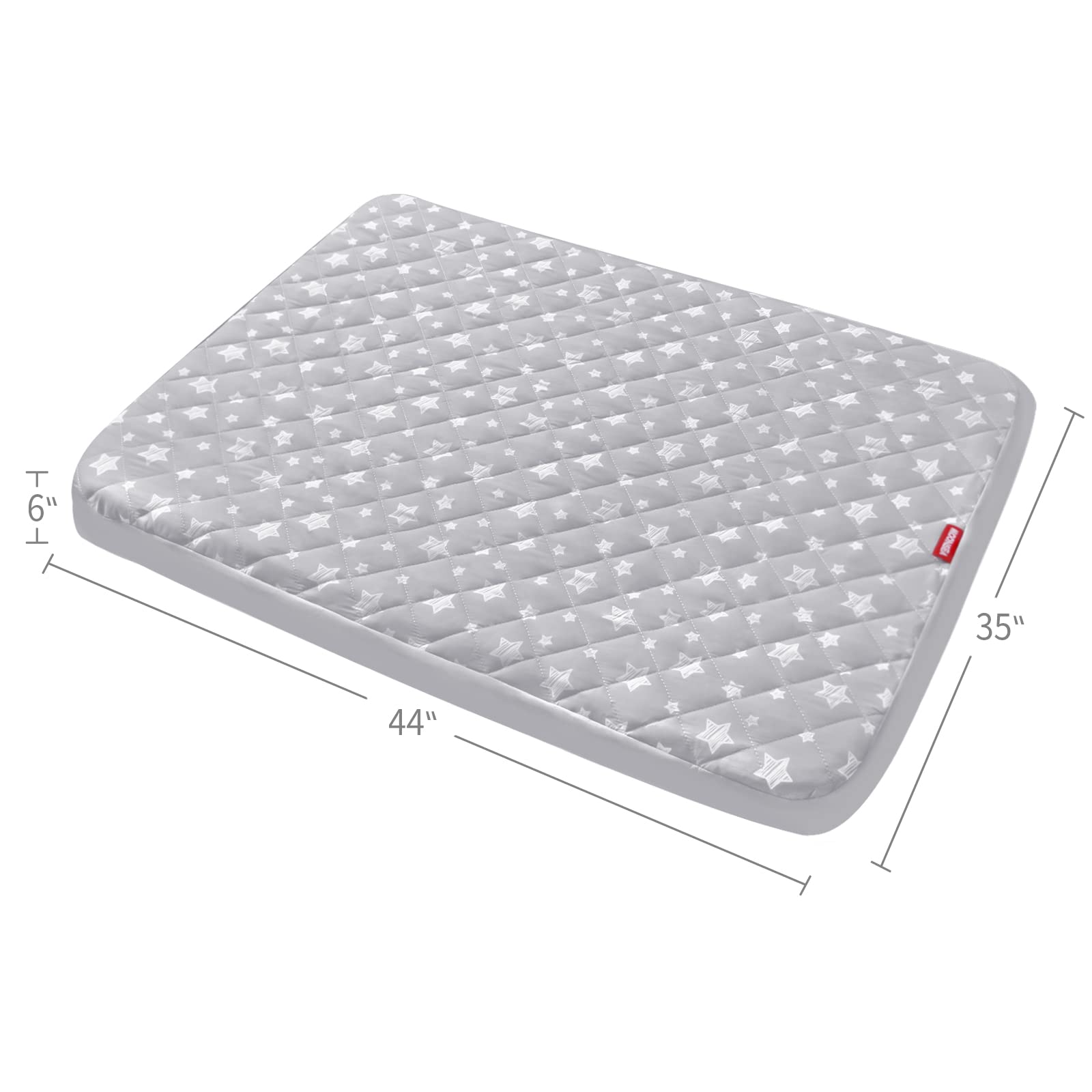 Dog Bed Covers Replacement Washable Easy To Clean Cover Only, Waterproof Dog Bed Cover Dog Pillow Cover Quilted, Pet Bed Cover Lovely Grey Star Print, Puppy Bed Cover 35X44 Inches, For Dog/ Cat