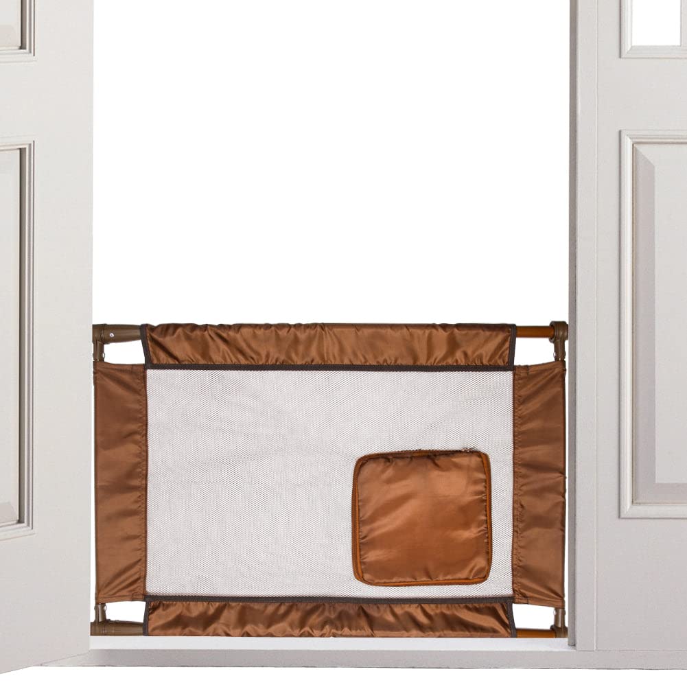 Pet Life Porta Gate Anti-Drilling Nylon Mesh Collapsible Folding Travel Safety Pet Cat Dog Gate W Zippered Entrance, One Size, D