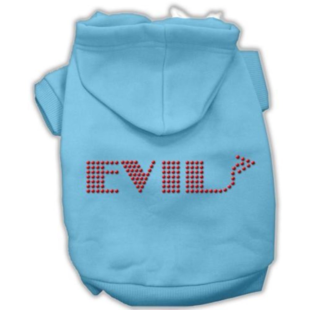 Pet, Dog & Cat Hoodie Rhinestone, "Evil" Baby Blue 3XL (25-35 lbs.)