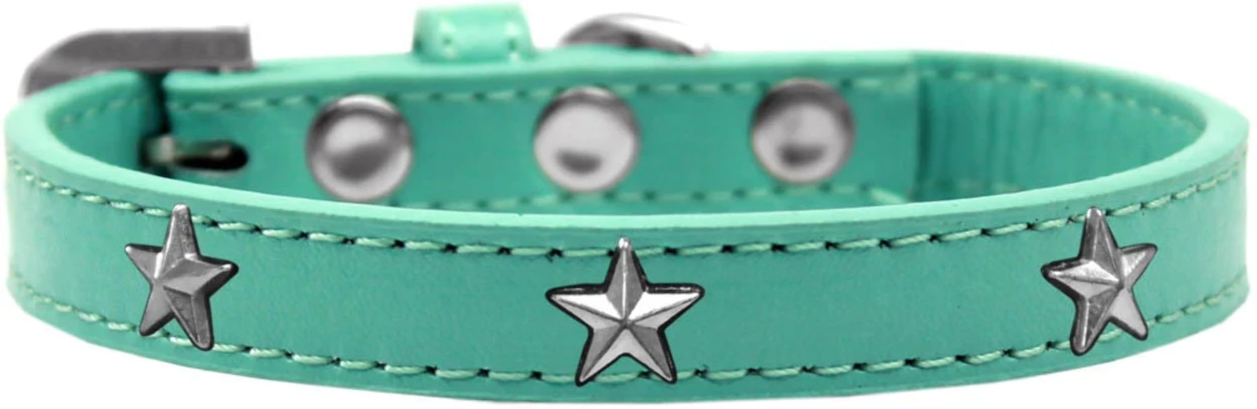 Dog, Puppy & Pet Widget Fashion Collar, Silver Star White 12