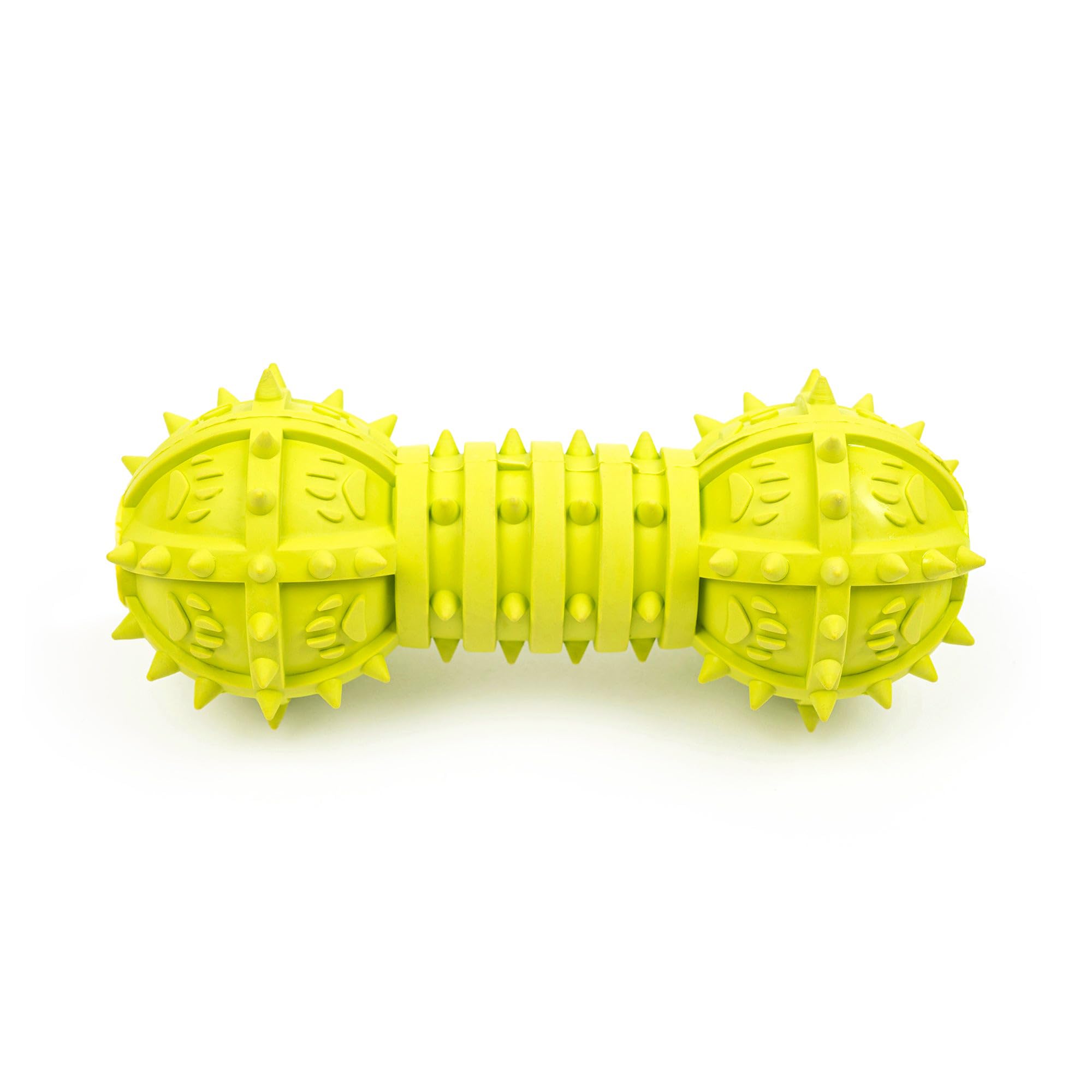 Heads Up For Tails Tlc Spiky Dumbbell Squeaky Chew Dog Toy  Green