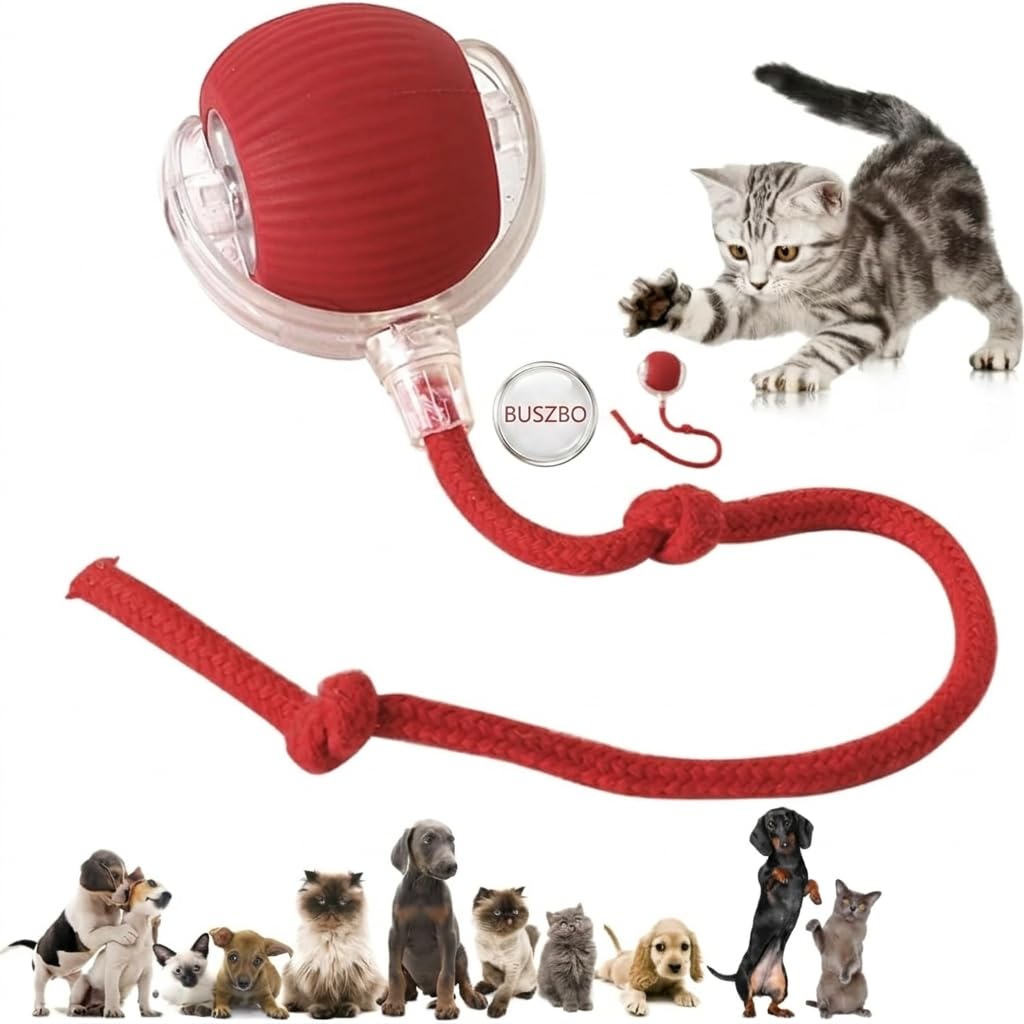 BUSZBO Rolling Ball, Interactive Cat Toys Rolling Ball, Dog Toy Indestructible, Interactive Dog Balls Toy with USB Rechargeable,