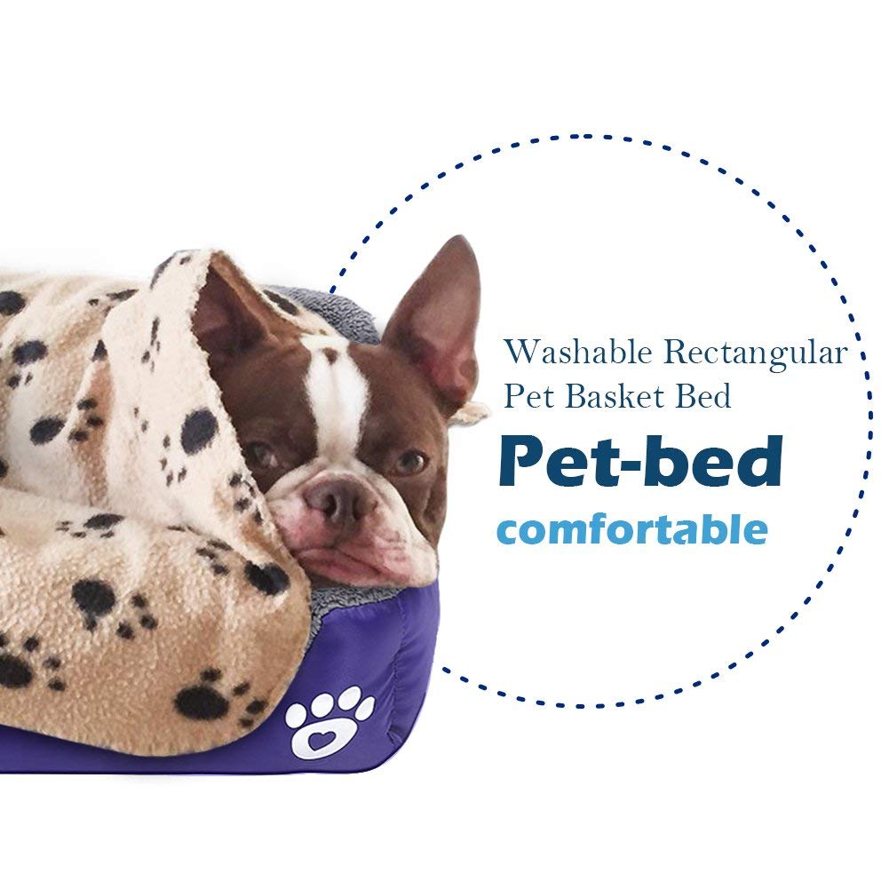 Barelove Square Large Dog Bed Mattress Washable Pads Room Waterproof Bottom (Purple)