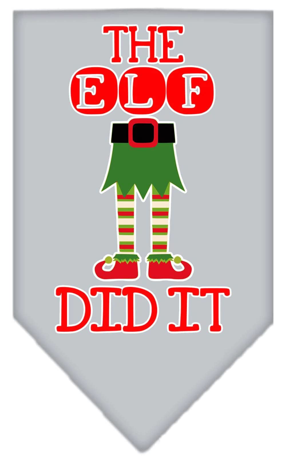 Christmas Pet and Dog Bandana Screen Printed, "The Elf Did It" Turquoise Large