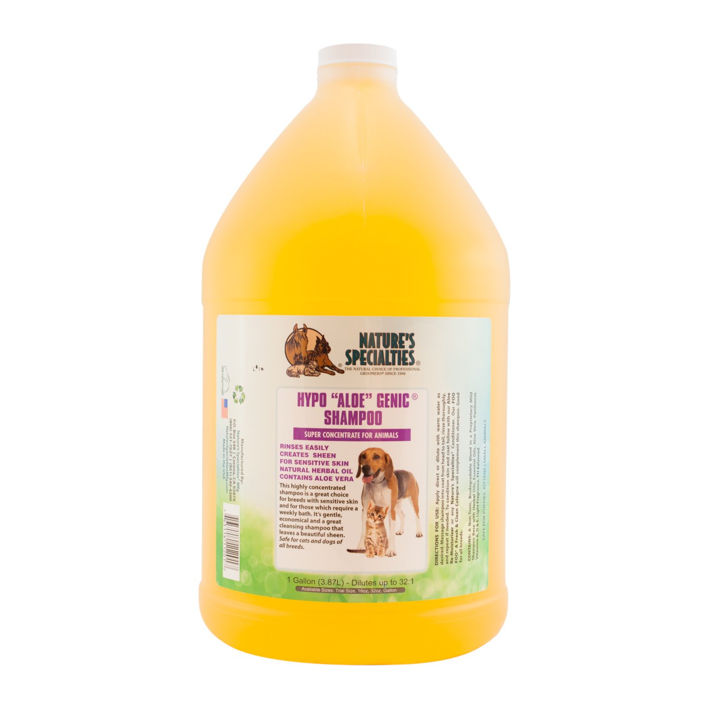 Nature's Specialties Hypoallergenic Ultra Concentrated Aloe Dog Shampoo for Pets, Makes up to 32 Gallons, Natural Choice for Pro